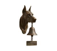 Rustic Dinner Bell, Outdoor Entry Bells, Vintage Doorbell, Dog Head Design, Cast Iron Decorative Alert Chime with Loud Clear Sound for Home, Garden, Porch, Barn, Cottage, 7.99x4.92 inches