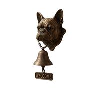 Rustic Dinner Bell, Outdoor Entry Bells, Vintage Doorbell, Dog Head Design, Cast Iron Decorative Alert Chime with Loud Clear Sound for Home, Garden, Porch, Barn, Cottage, 7.99x4.92 inches