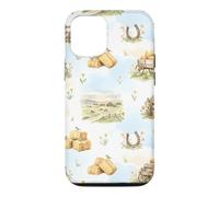 Rustic Farm Hay Wagon Horseshoe Meadow Aquarelle Coque pour iPhone 12/12 Pro