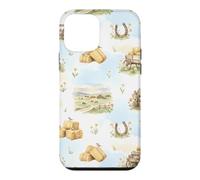 Rustic Farm Hay Wagon Horseshoe Meadow Aquarelle Coque pour iPhone 12 Mini