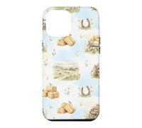 Rustic Farm Hay Wagon Horseshoe Meadow Aquarelle Coque pour iPhone 12 Pro Max