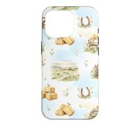 Rustic Farm Hay Wagon Horseshoe Meadow Aquarelle Coque pour iPhone 16 Pro