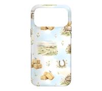 Rustic Farm Hay Wagon Horseshoe Meadow Aquarelle Coque pour iPhone 17 Pro Max