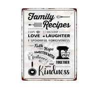 Rustic Farmhouse Wall Decor with Seasoned With Love Quote Kitchen Metal Tin Sign for Cozy Dining Space 8 X 12 inch