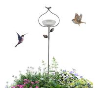 Rustic Garden Bird Bath, Metal Standing Feeder, 7.28x29.92in Outdoor Bath with Elegant Design, Metal Bird Station, Decorative Yard Water Basin with Classic Style, Landscaping Decor for Farmhouse Lawn