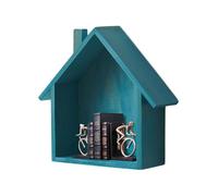 Rustic House Shaped Shelf - Wooden Wall Storage Decor, Small Decorative Display Organizer Unit, Solid Wood Craft Storage Rack Design, Multi Functional Wall Mounted Display Storages Organizer System