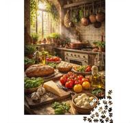 Rustic Italian Kitchen with Fresh Ingredients Puzzle en Bois, 1000 pièces