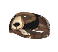 Rustic Lodge Bear, bandeau de sport anti-transpiration, élégant bandeau de tennis, parfait pour la course, le basket-ball, le yoga et le fitness.