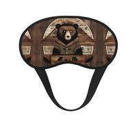 Rustic Lodge Bear C'est un masque pour les yeux à bord noir. Le masque doux pour les yeux peut améliorer la qualité du sommeil et est adapté pour l'intérieur, l'extérieur et les voyages.