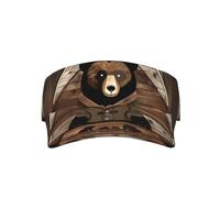 Rustic Lodge Bear - Chapeaux de soleil pour adultes - Chapeaux de sport et chapeaux avec visières - Parfaits pour un usage quotidien en plein air - Noir