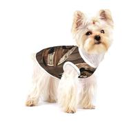 Rustic Lodge Bear - Grand t-shirt extensible pour chien, doux, frais et sans manches à rayures - Vêtements respirants pour chiot, chaton, chat de taille S