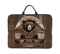 Rustic Lodge Bear Housse pour ordinateur portable (41,9 x 31 cm) - Compatible avec les ordinateurs portables de 14" pour un rangement facile