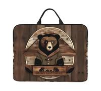Rustic Lodge Bear Housse pour ordinateur portable 41,9 x 31 cm Double usage professionnel et décontracté Convient pour certains ordinateurs portables