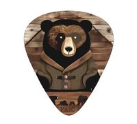 Rustic Lodge Bear Lot de 12 médiators pour guitare électrique et basse Idéal pour les débutants