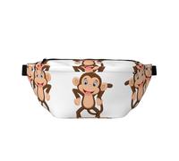 Rustic Lodge Bear Print Sac banane tendance - Sac à bandoulière, idéal pour les voyages, la course, la randonnée, le cyclisme, etc, Joli singe, One Size