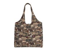 Rustic Lodge Bear Totes Sac fourre-tout réutilisable en toile pour femme, parfait pour les courses, la plage, les voyages et la vie quotidienne