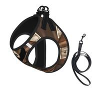 Rustic Lodge Ensemble harnais et laisse doux à imprimé ours pour animal de compagnie, harnais réglable en maille pour chiots et chats de petite, petite et grande taille