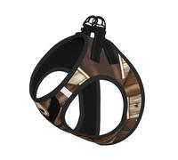 Rustic Lodge Ensemble harnais et laisse doux pour animal de compagnie - Motif ours - Harnais réglable en maille pour chiots et chats de petite, moyenne et grande taille