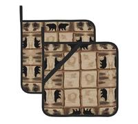 Rustic Lodge Lot de 2 dessous de plat résistants à la chaleur pour micro-ondes, four et barbecue en plein air