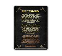 Rustic Metal Sign See It Through Quote Determination Vintage Tin Wall-Art for Garage Gym Office Man Cave 8 X 12 inch