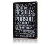 Rustic Metal Sign Success Requires Relentless Effort Gym Plaque For Bodybuilder Athlete Runner Personal Trainer 8 X 12 inch