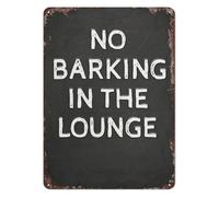 Rustic No Barking Metal Sign Lounge Rule Wall-Art For Workshop Shed Basement Game Room Industrial Style 8 X 12 inch