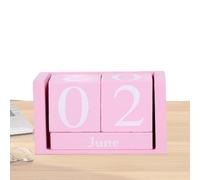 Rustic Perpetual Calendar - Wooden Month Date Display Blocks, Reusable Desk Ornament Design, Compact Farmhouse Comfort Feature, Accessories Practical Gear, Calendar for Living Room, Nursery, Travel