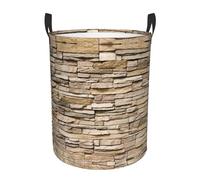 Rustic Rocks Grand panier à linge avec impression murale en brique pour couverture, jouets, vêtements sales dans le salon, la salle de bain, la chambre à coucher