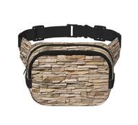 Rustic Rocks Sac banane carré double couche avec sangle réglable pour course à pied, voyage, randonnée, Noir , Taille unique