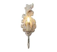 Rustic Solid Wood Wall Lamp Vintage Cast Iron Wall Sconce Distressed Finish Wall Mounted Lighting Fixture for Farmhouse Bedroom Corr ng Room Dining Room Staircase