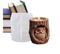 Rustic Stump Mold, Owl Planter Casting, 4.2 Inches Tree Trunk with Soft Build, Flexible Silicone Resin Material, Forest Sculpture with Natural Style, Storage Vessel for Home and Office