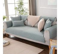 Rustic Style Cotton Couch Cover Solid Color Sofa Cover Soft Thickened Sectional Couch Cover for 3 2 4 Cushion Washable Non Slip Sofa Slipcover Furniture Protector,Gray,70 * 90cm/27.6 * 35.4in(Green,70