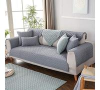 Rustic Style Cotton Couch Cover Solid Color Sofa Cover Soft Thickened Sectional Couch Cover for 3 2 4 Cushion Washable Non Slip Sofa Slipcover Furniture Protector,Gray,70 * 90cm/27.6 * 35.4in(1,Pillow