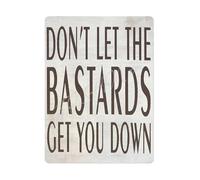Rustic Uplifting Quote Tin Sign Never Back Down Metal Wall Decor Motivational Art for Home Office Farmhouse 8 X 12 in
