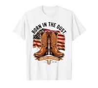 Rustic Western Cowboy Boots Patriotic Rodeo Heritage T-Shirt
