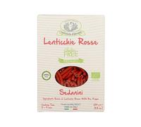 Rustichella d'Abruzzo | Céleri de Lentilles Rouges | Pâtes Courtes Farine Lentilles Rouges Bio Sans Gluten - 1 x 250 Gr | Pâtes Italiennes Artisanales Végétaliennes Riches Fibres