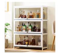 RusticWineBarCabinetFarmhouseWoodBuffetBuffetBuffetBuffet avec RangementRack pour Liqueur et VerresArmoire de cuisine élégante pour la maison Salle à manger