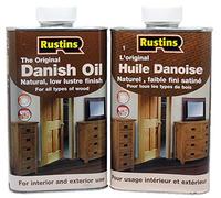 Rustins 1L Danish Oil - L'huile danoise claire originale pour tous les types de bois - extérieur et intérieur - sécurité, nourriture et jouets