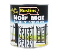 Rustins 2.5l Peinture noire mate pour bois et métaux à base d'eau et à séchage rapide, l'extérieur et l'intérieur