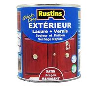 Rustins - Extérieur lasure + Vernis pour bois - séchage rapide - Acajou fini Satiné - 15m²/L 1L (ESMA1000FR)