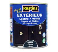 Rustins - Extérieur lasure + Vernis pour bois - séchage rapide - Ébène fini Satiné - 15m²/L 1L (ESEB1000FR)