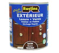Rustins - Extérieur lasure + Vernis pour bois - séchage rapide - Noyer fini Satiné - 15m²/L 1L (ESWA1000FR)