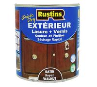 Rustins - Extérieur lasure + Vernis pour bois - séchage rapide - Noyer fini Satiné - 15m²/L 2.5L (ESWA2500FR)