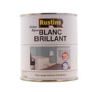 Rustins Peinture brillante à séchage rapide pour bois et métal en intérieur et extérieur - Blanc 500ml