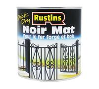Rustins - Peinture mat pour bois et métal - extérieur et d'intérieur - Séchage rapide - Noir - 14m²/L - 500ml - BLAM500FR