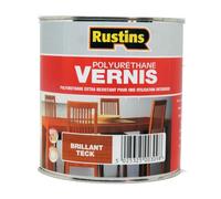 Rustin's - Vernis brillant polyuréthane pour bois intérieur - Teck - 500 ml - 7 m²