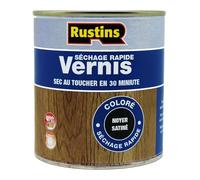 Rustins - Vernis intérieur satiné noyer à séchage rapide 500ml - 15m²/L - (VSWA500FR)