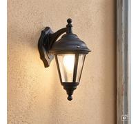Rustique Applique Murale Aluminium E27 IP44 Noir Jardin D'Éclairage Extérieur
