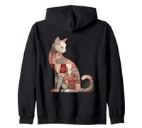 Rustique Floral Patchwork Chat Folk Couvre-lit Motif Vintage Sweat à Capuche