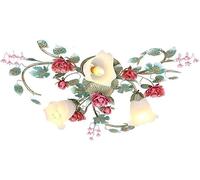 Rustique Pastoral Floral Design Plafonnier Lampe pour Chambre à Coucher Romantique Rose Rose Art Plafond éclairage pour Salle à Manger Cuisine îlot Lustre, 3head
